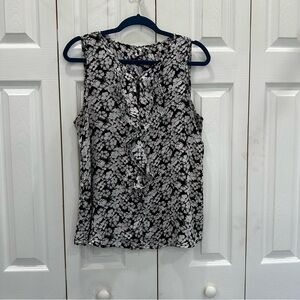 Elle Black and White Floral Blouse